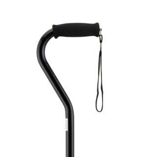 Black Offset Cane with Strap by Nova