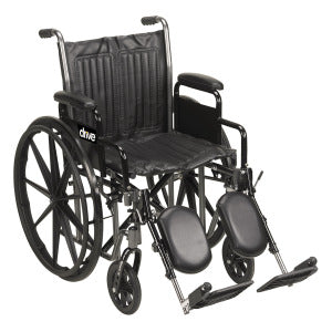 Silver Sport 2 Wheelchair, 18", Silver Vein with Detachable Desk Arms & Elevating Leg Rests by Drive Medical