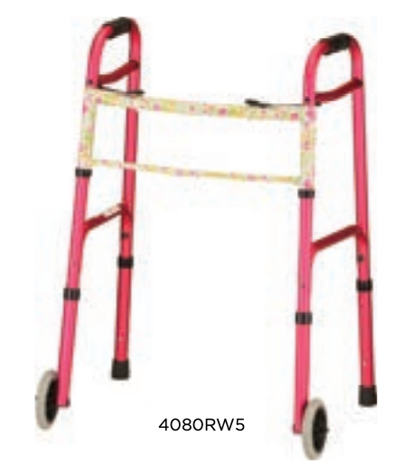 Nova Dual Button Release Folding Walker W/5 IN Wheels by Nova
